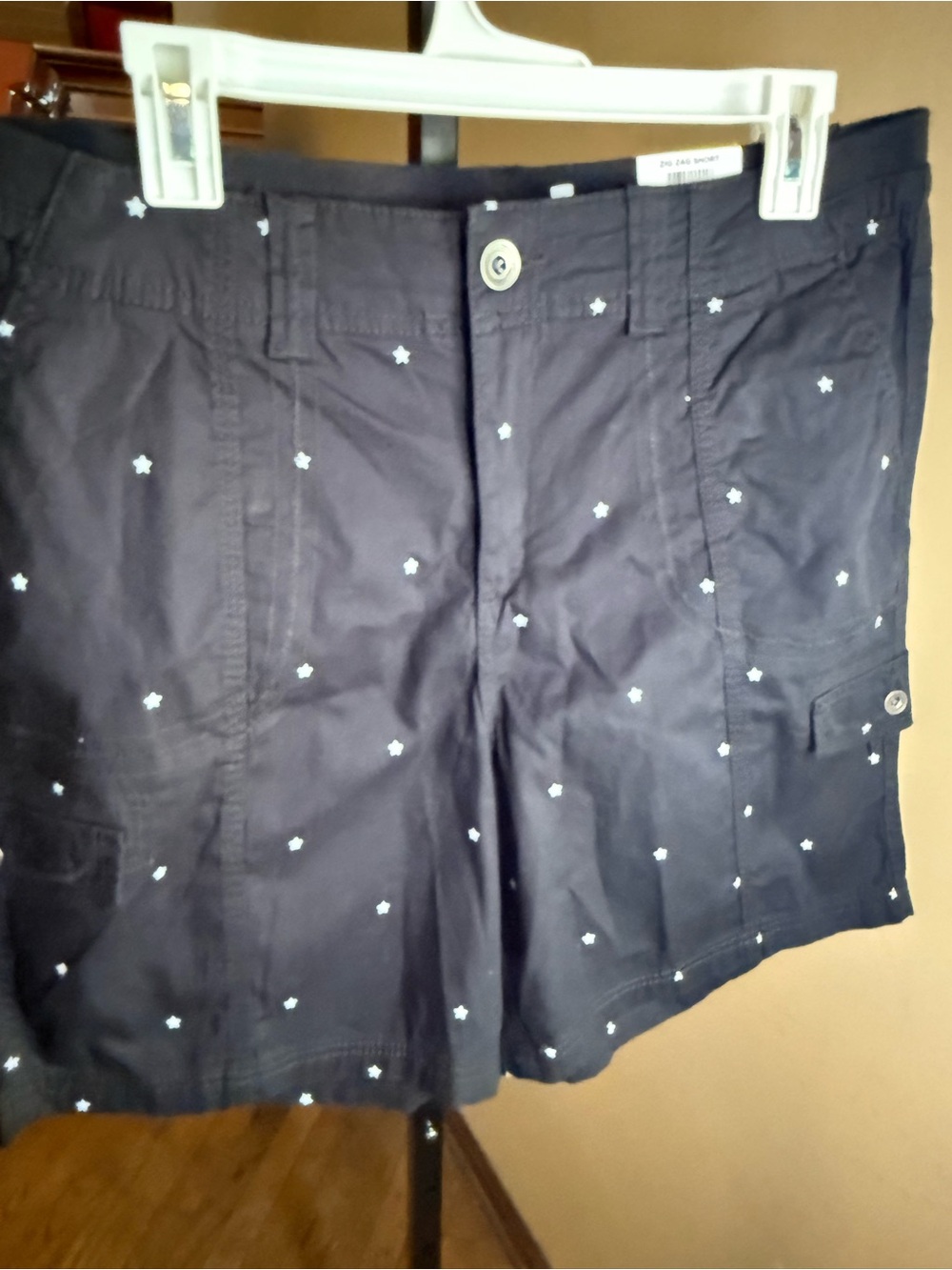 Style & Co. Navy Blue Shorts with White Star Embroidery